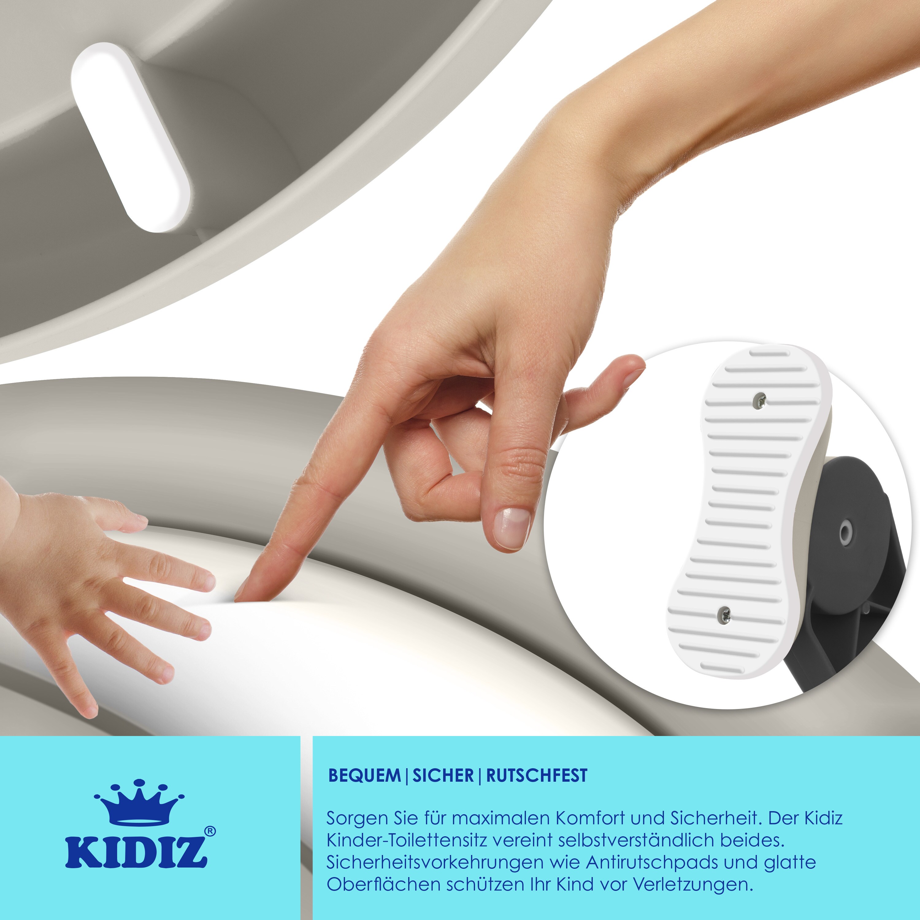 KIDIZ® Kinder Toilettensitz Toilettentrainer mit Treppe und Griffe Faltbar Kindertoilette WC Sitz Töpfchentrainer Lerntöpfchen bequemem Kissen und breiten Stufen Toilettentreppe höhenverstellbar
