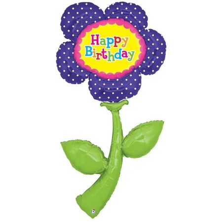 Karaloon Folienballon Happy Birthday Blume ohne Helium