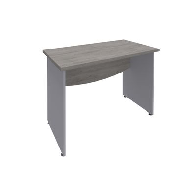 Bureau droit DUAL - L80 - Pieds Alu - plateau imitation Chêne gris