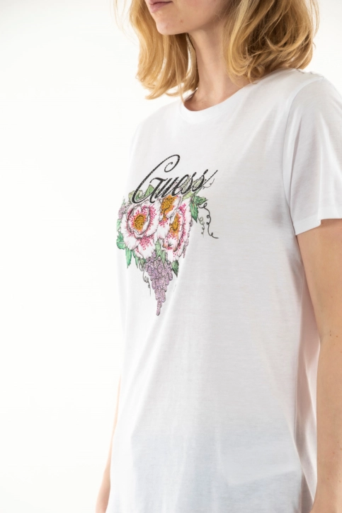 Tee shirt guess jeans grape vine logo g011 pure white