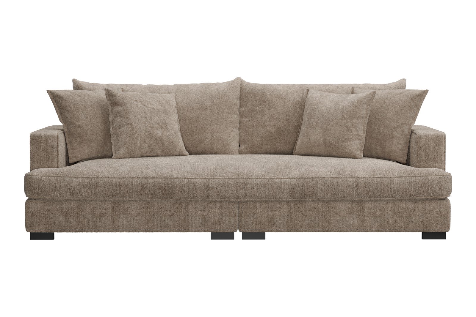 Rossi Lux 3-seter sofa (1 setepute) Tekstil Genesis 4 Beige, arm A med sorte ben. Lux Komfort.