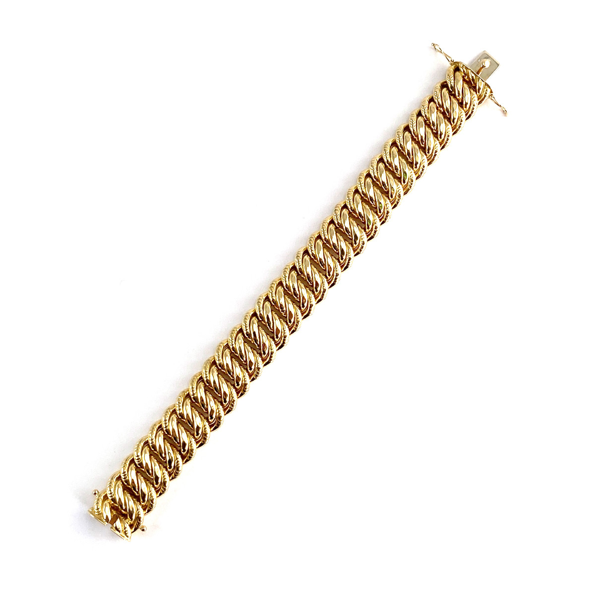 Bracelet d'occasion or 750 jaune maille américaine 19.5 cm