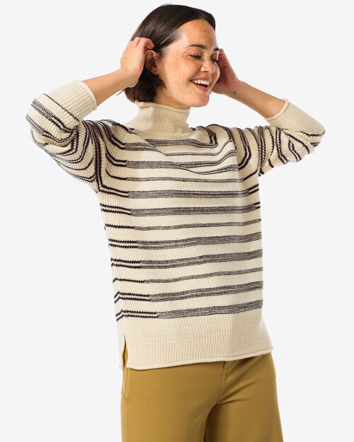 pull en maille femme Zelda blanc/noir