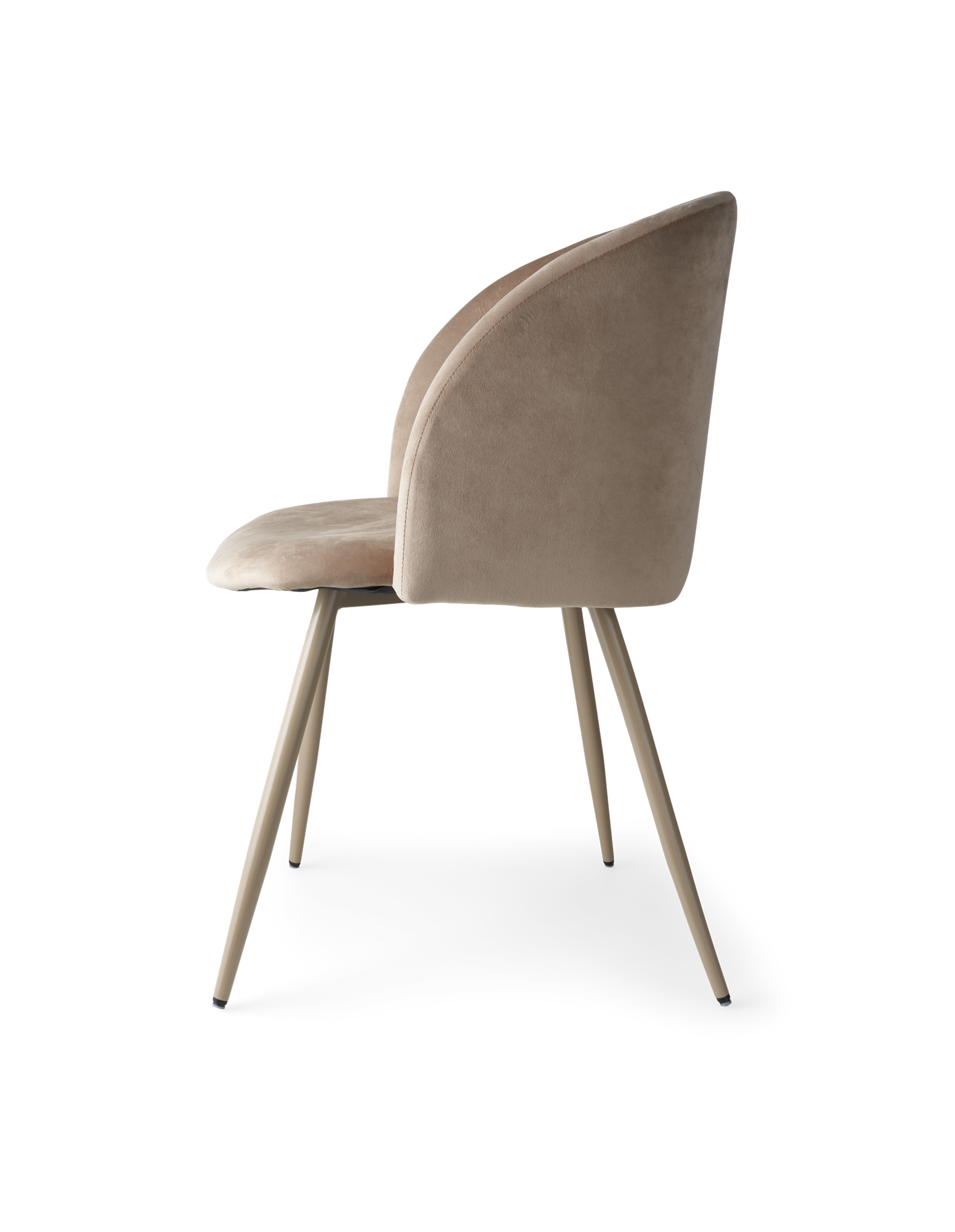 Stol i velour | Polyester/poppeltræ/jern. 54 x 47 x 81 cm. | Sand
