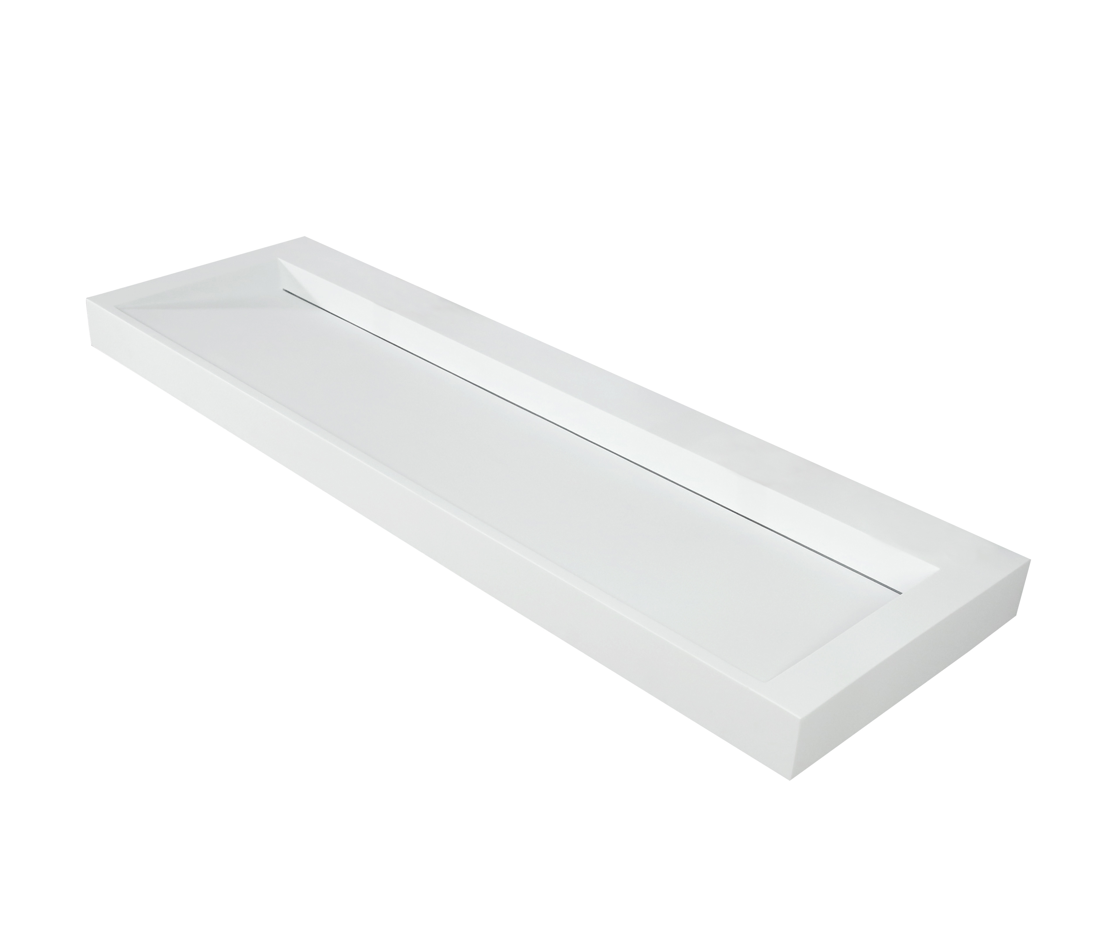 Saniclear Hoya solid surface wastafel 140x45,5cm zonder kraangat mat wit