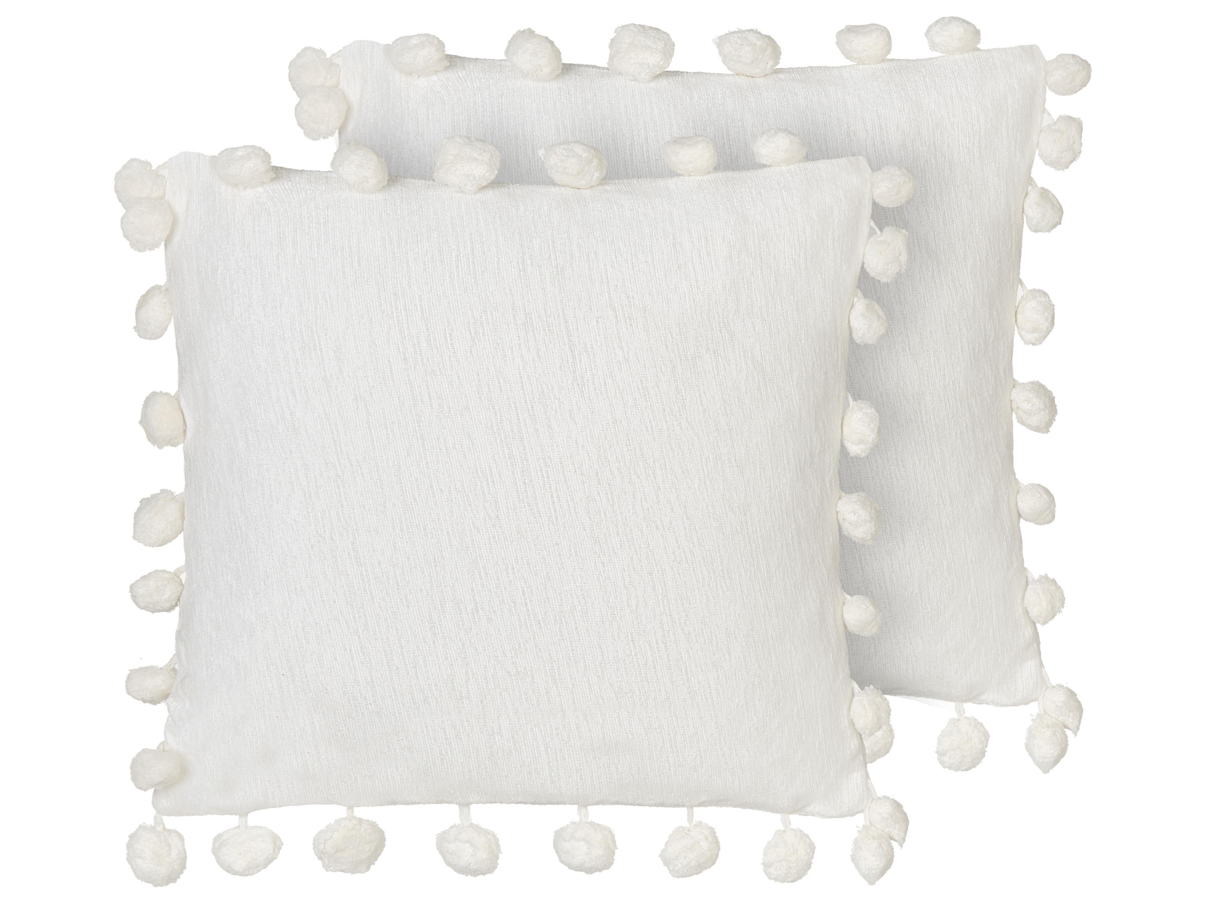 Set van 2 sierkussens JASMINE 45 x 45 cm Wit effen