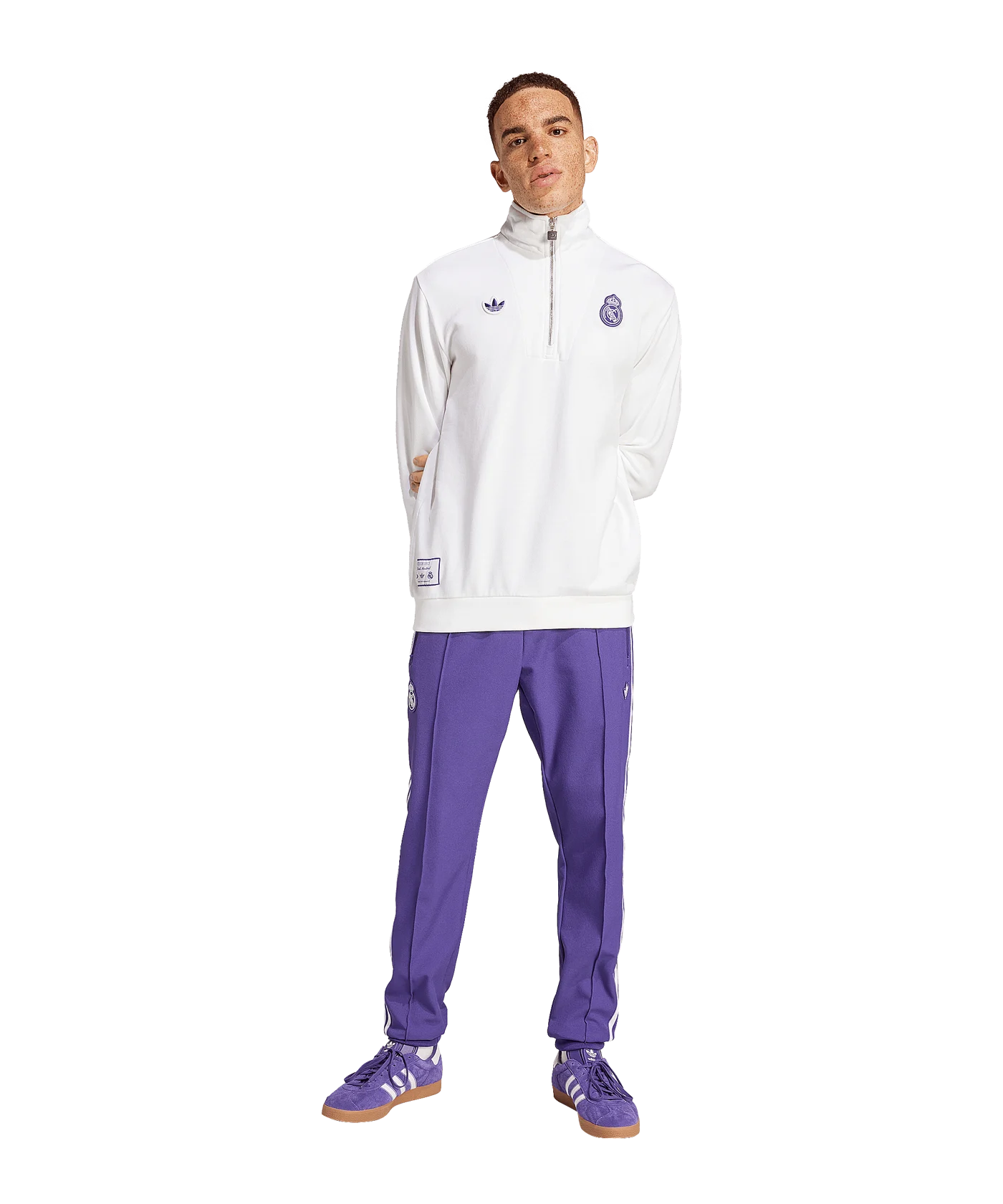 adidas Real Madrid Terrace Icon HalfZip Sweatshirt Weiss