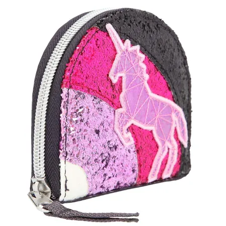 Depesche Ylvi & the Minimoomis Portemonnaie Regenbogen Glitter Anthrazit