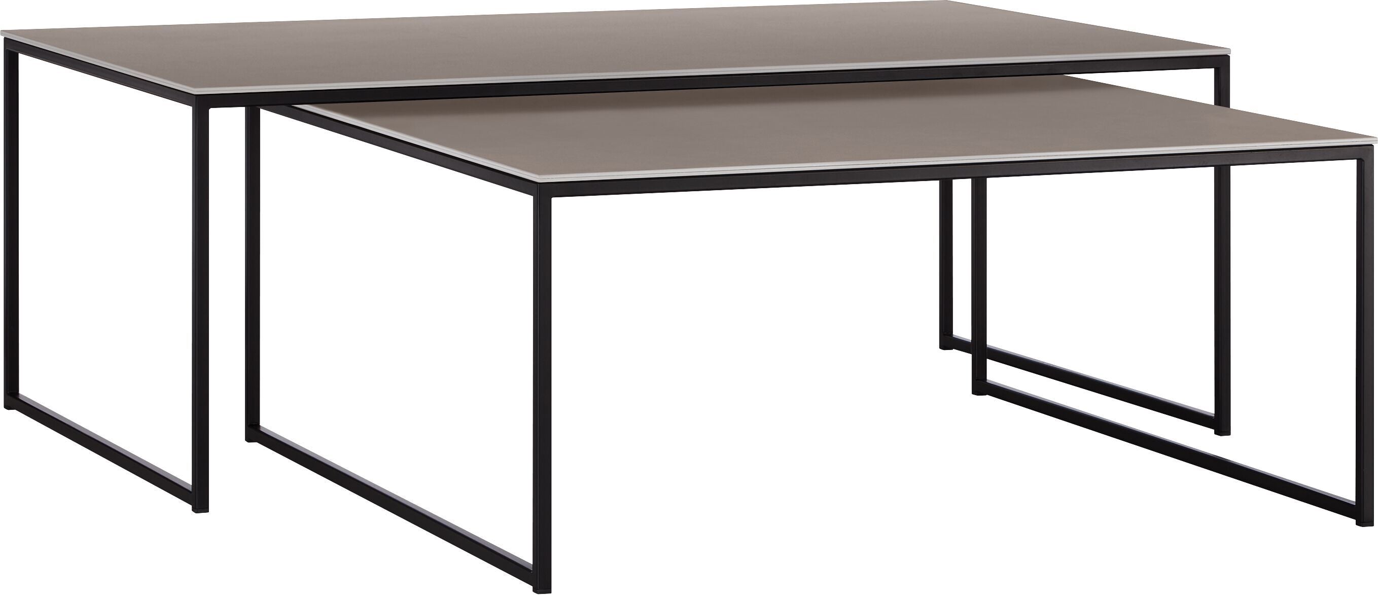 AVEA Salontisch - Beton hell / schwarz / B: 90.0 cm x T: 90.0 cm x H: 39.6 cm