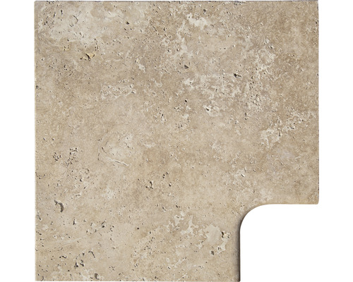 FLAIRSTONE Zwembadrand Napoli hoekstuk 90° bruin afgerond binnen 48x35 / 48x35 x 3 cm