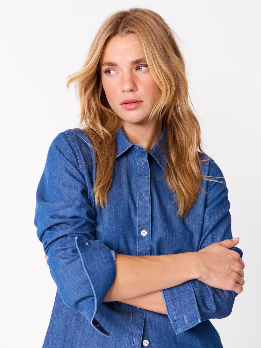 JP Basic denimskjorte Faded Denim