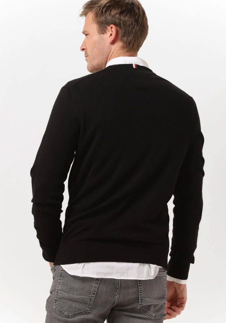 TOMMY HILFIGER zwarte tommy hilfiger trui pima org ctn cashmere crew neck
