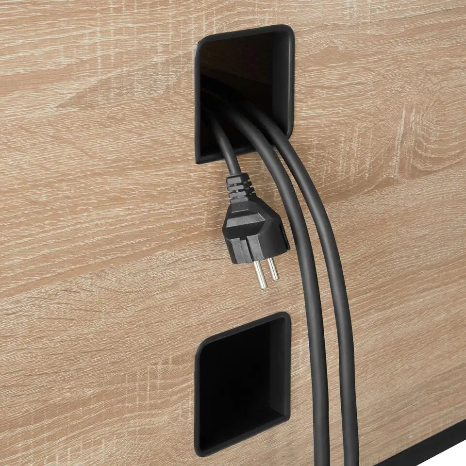 tectake Dressoir Navan 147x41x60,5cm, Industrieel Licht Hout, Eiken Sonoma
