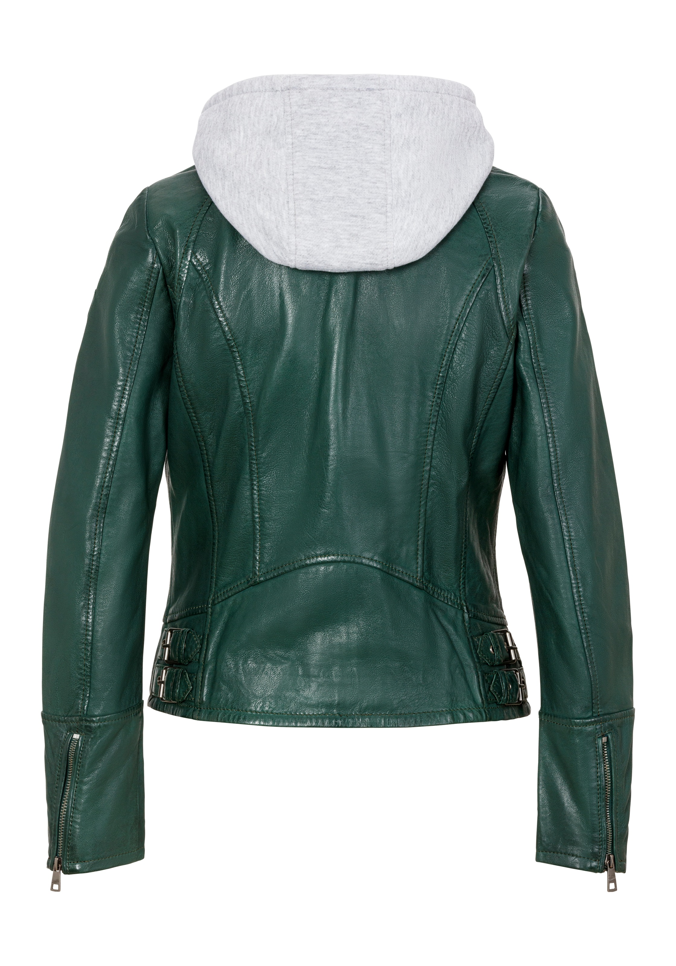 Mauritius Lederjacke »Nola LEGV« mit Kapuze mit abnehmbarer Jersey-Kapuze