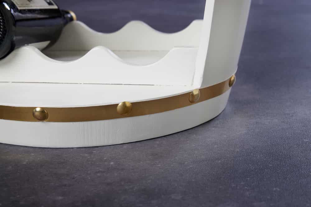 Design Weinfass BODEGA WHITE 65cm weiß gold Pinie Flaschenregal 14 Flaschen