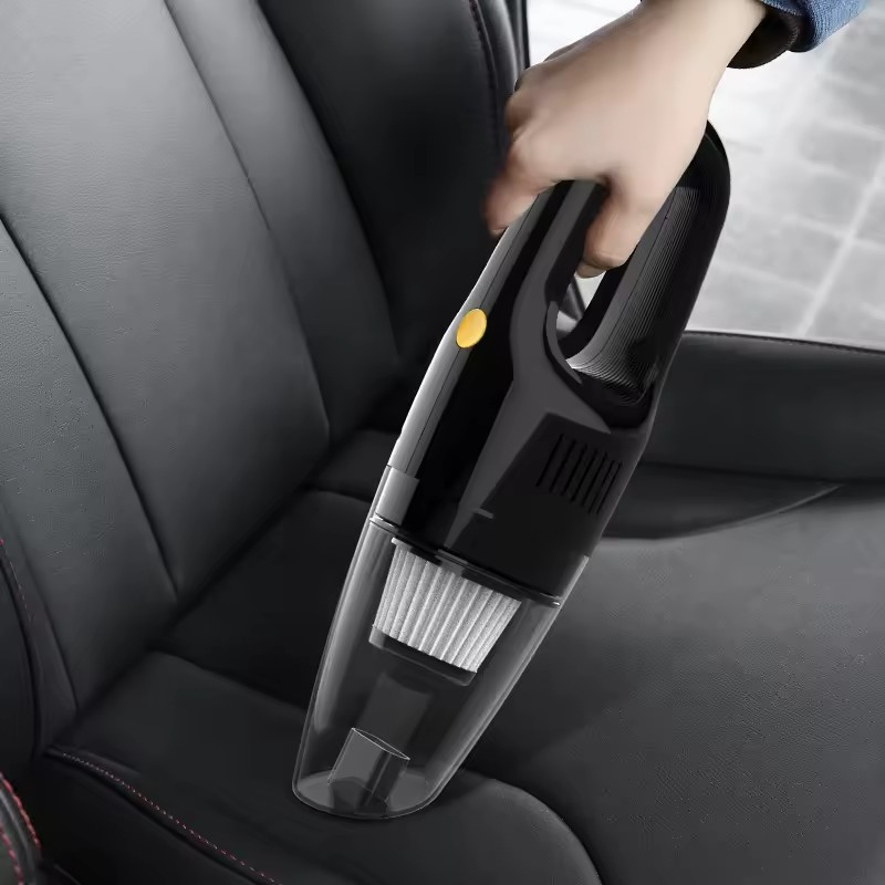 (120 Watt) Kabelloser Akku Hand Staubsauger mit Reinigungsaufsätzen für Haushalt / Auto - Schwarz / Grau
