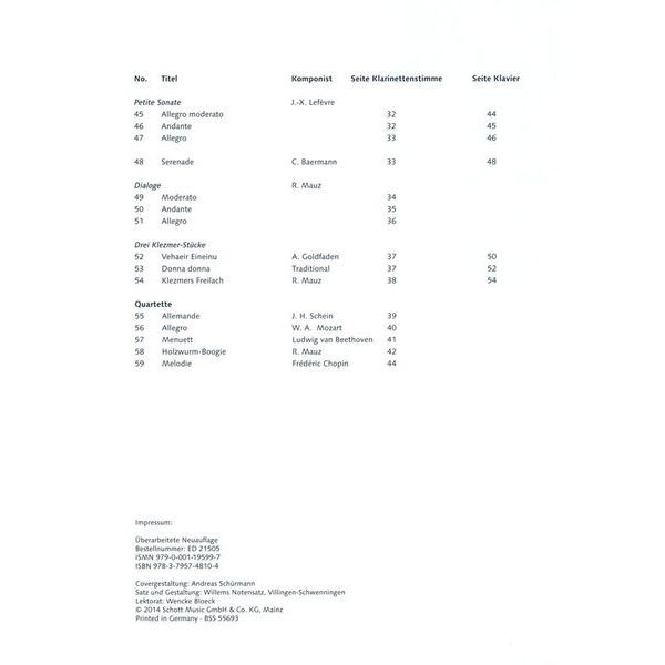 Schott Fröhliche Klarinette Spiel 2
