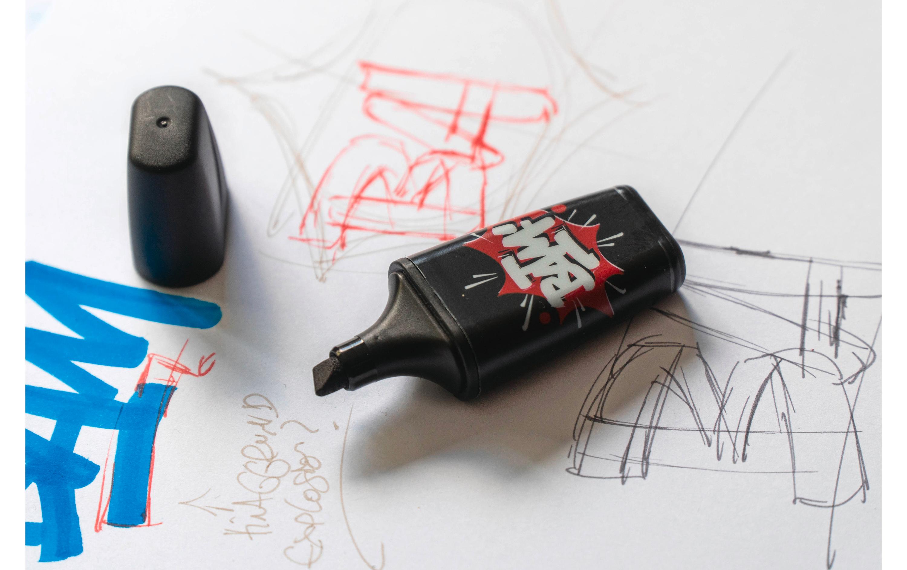 Textmarker Boss Mini Snooze SchwarzMarker für professionelles Arbeiten