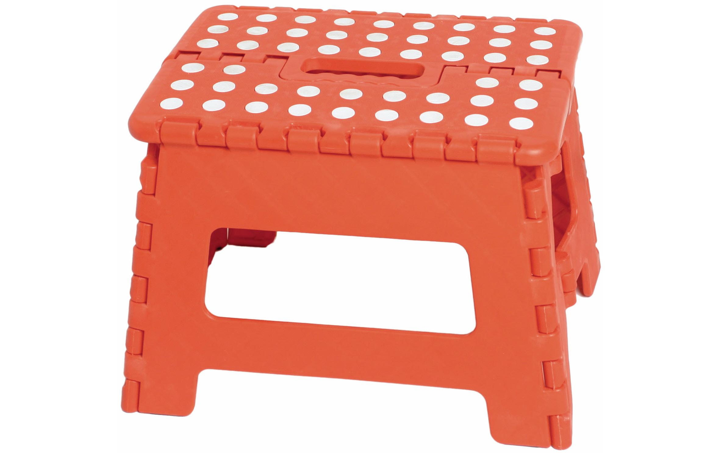 Klapphocker Klapp-Klick Kunststoff, RotFaltbarer Tritt