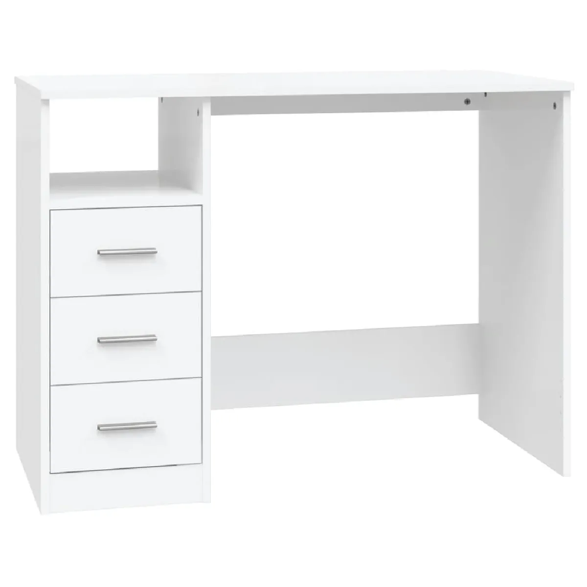 vidaXL Bureau avec tiroirs - Blanc
