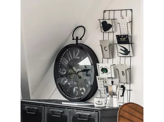 Pendule murale en métal forme Gousset D 45 cm