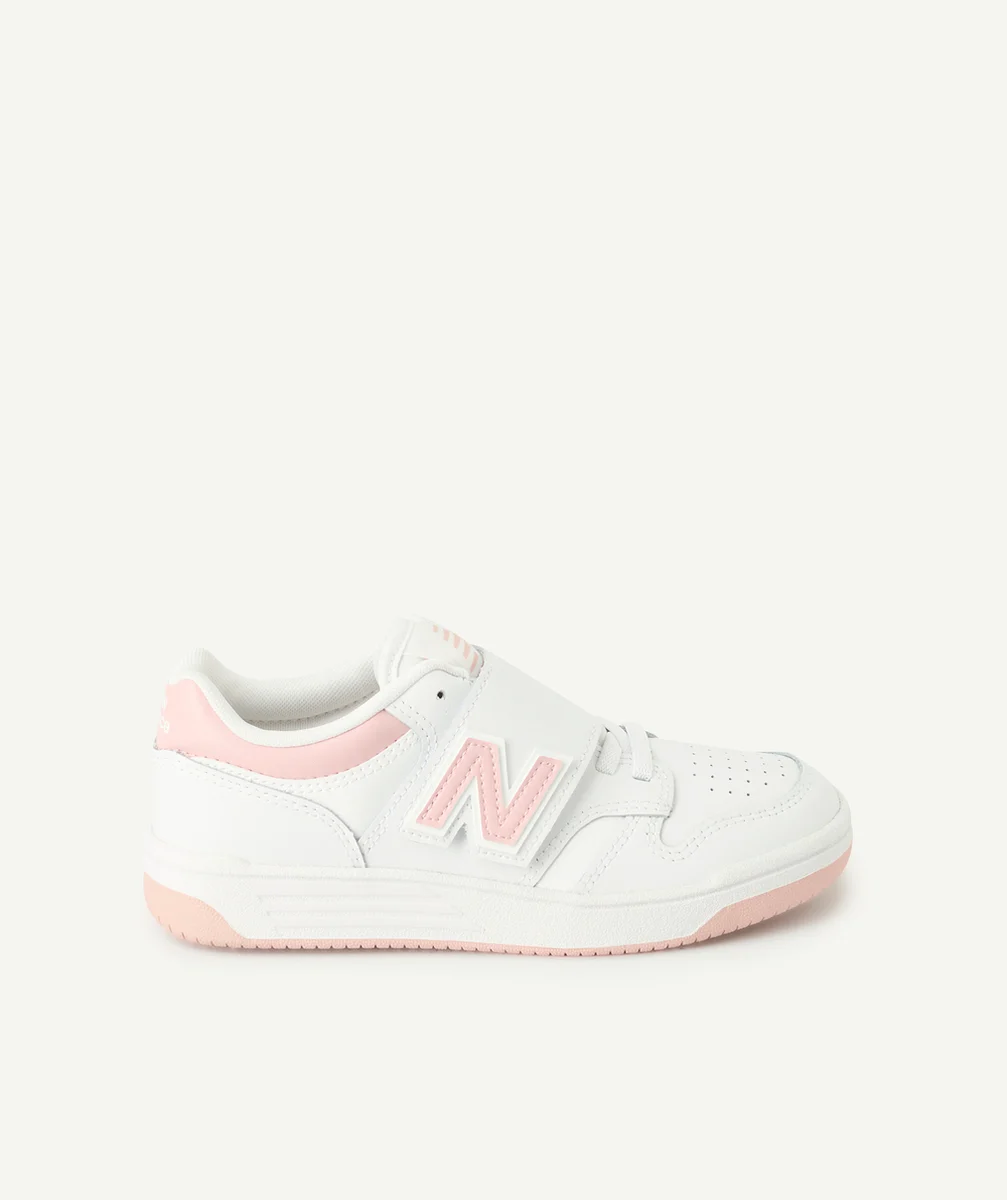 NEW BALANCEBASKETS À LACETS 480 ENFANT ROSE ET BLANC
