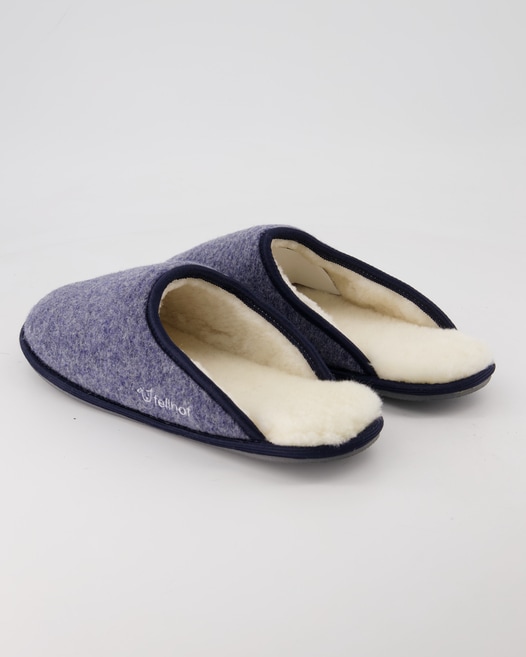 Fellhof Trendy Filz Hausschuhe in Blau