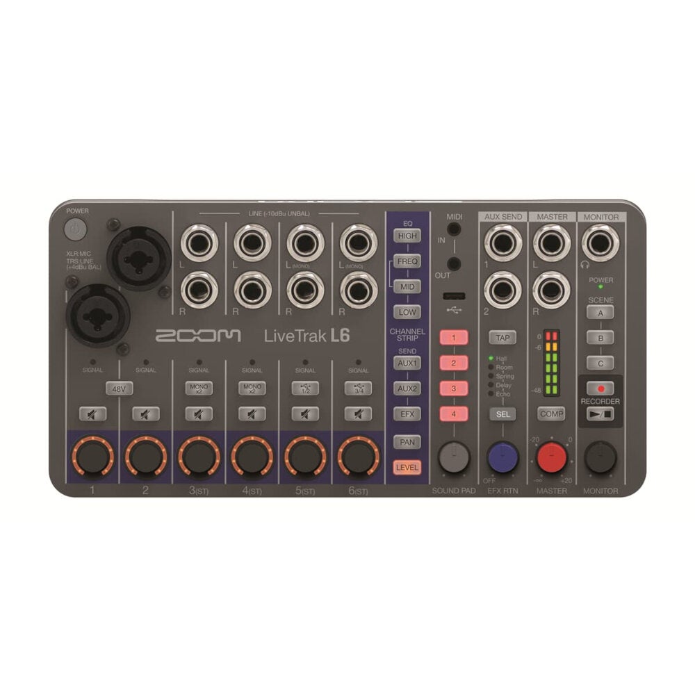 Zoom LiveTrak L-6 mixer en multitrack recorder