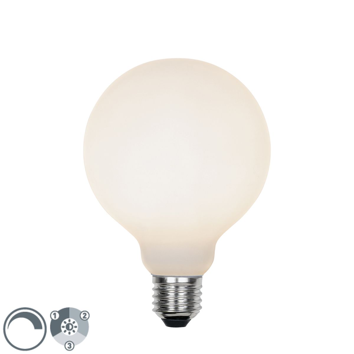 E27 3-staps dimbare LED lamp G95 mat 5W 550 lm 3000K