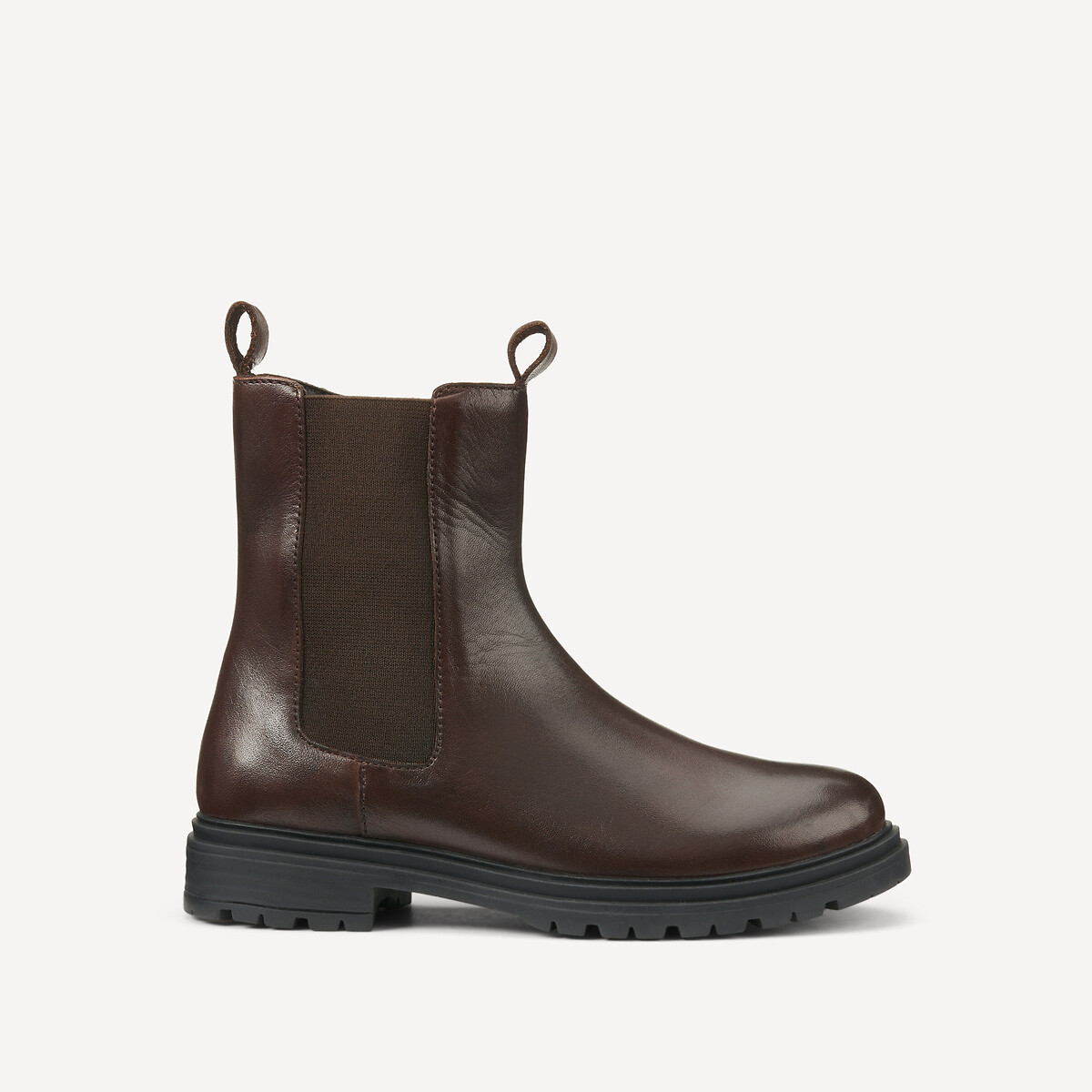 COLEÇÃO LA REDOUTE<br>Botas de cano curto em couro, com zíper
