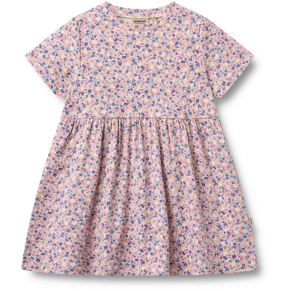 Køb Wheat Pink Blue Flowers Jersey Kjole Anna