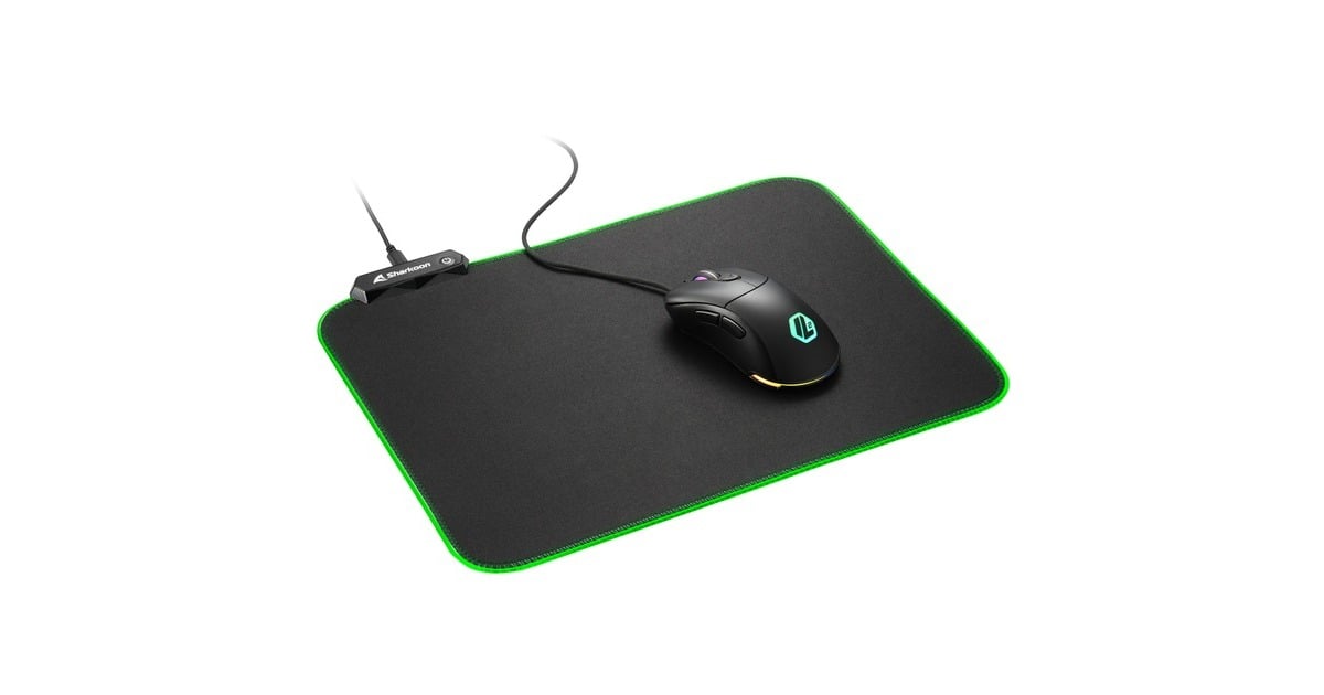 Sharkoon1337 RGB V2 Gaming Mat 360  (Zwart, RGB leds)