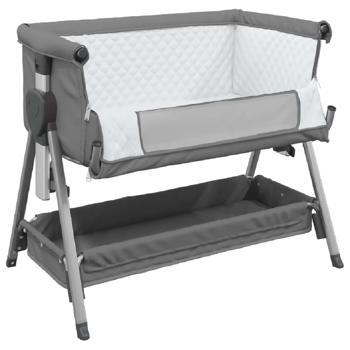 VidaXL Lit bébé avec matelas - Gris