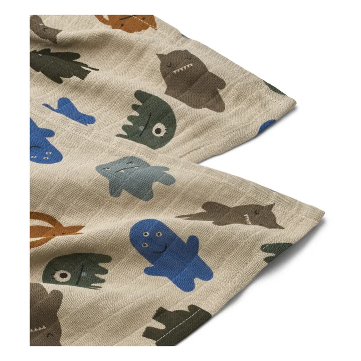 Liewood Langes Lewis en coton bio - Set de 2 | Monsters blue mix