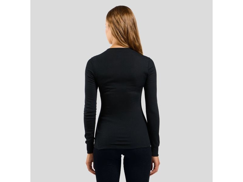 odlo Langarm Damen Unterhemd Active Warm, Schwarz - L Wärmendes Damen-Unterhemd mit langen Ärmeln
