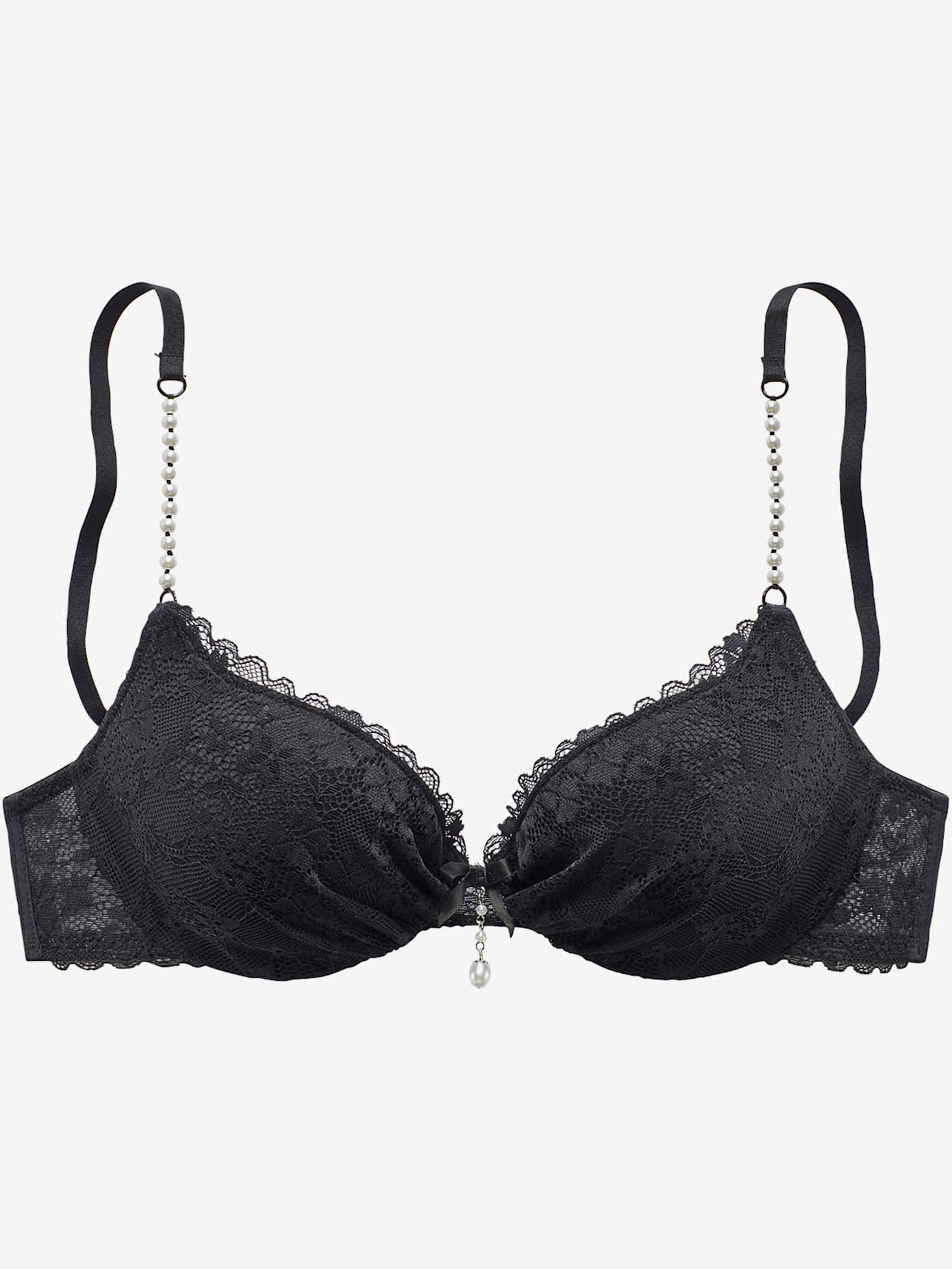 Soutien-gorge push-up extravagant avec bretelles en perles