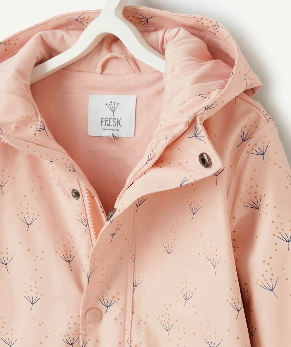 FRESKIMPERMÉABLE ROSE AVEC IMPRIMÉ PISSENLIT