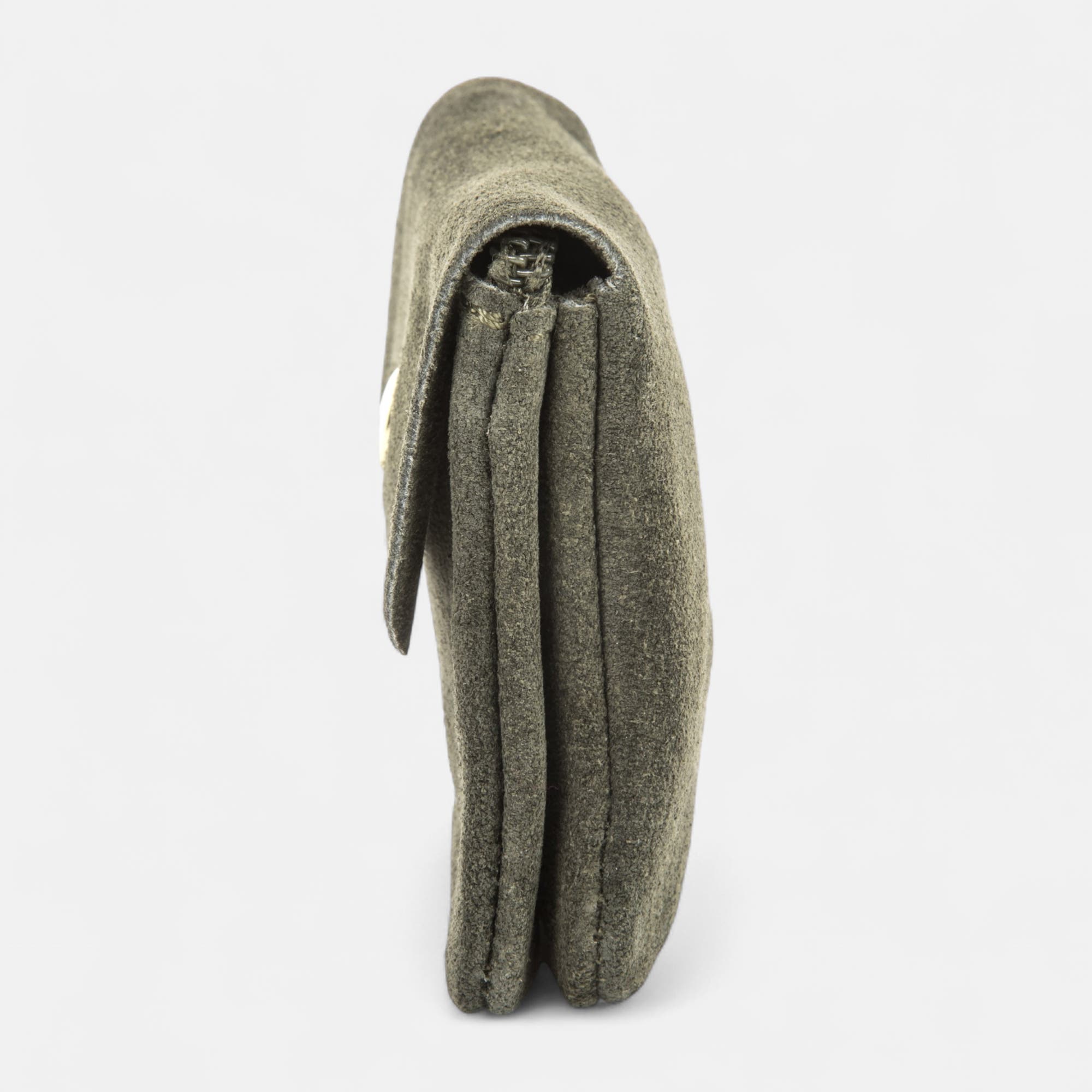 Petite maroquinerie en cuir kaki