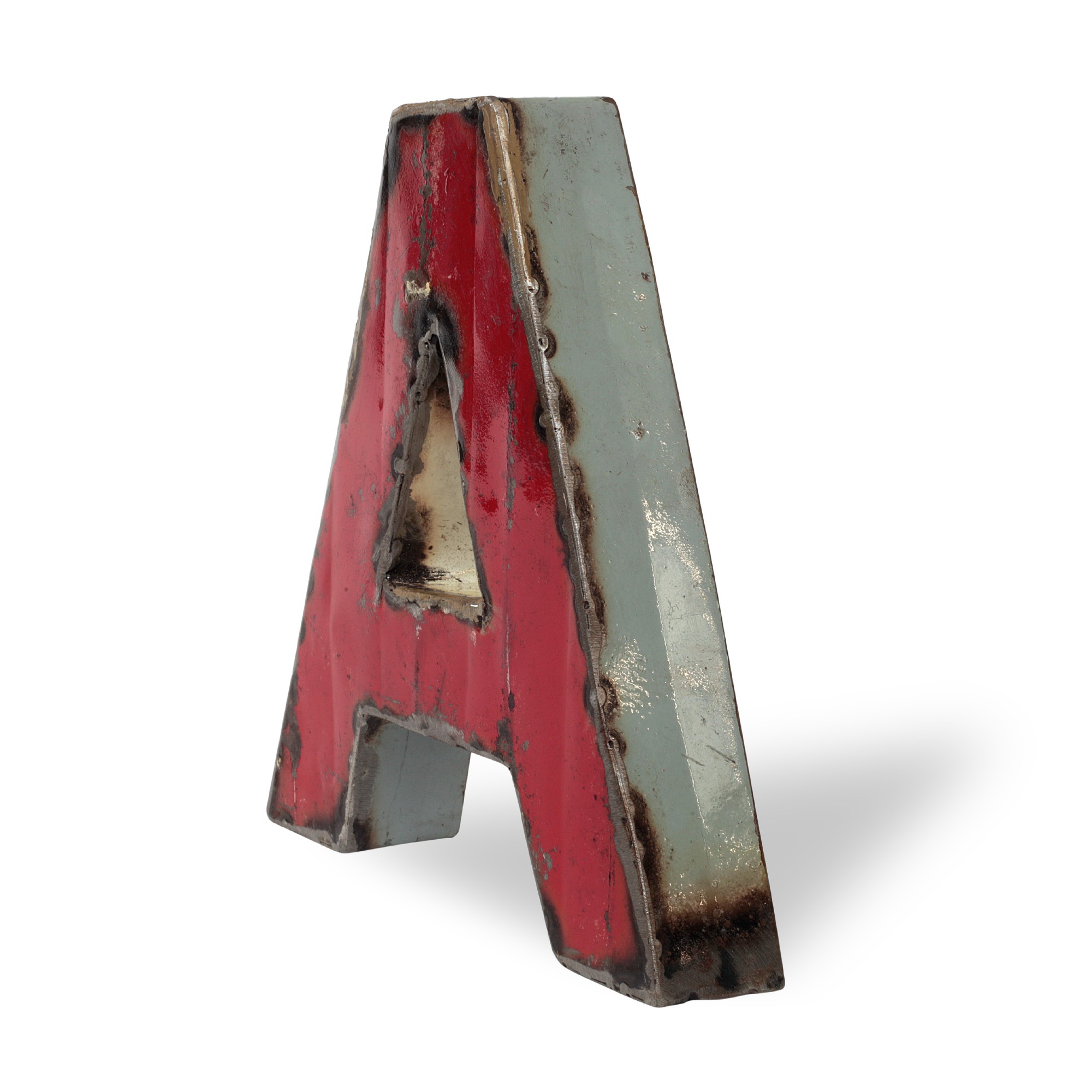 Metallbuchstabe 'A', multicolor, T 19 cm, B 20 cm, H 4 cm von fischer's lagerhaus
