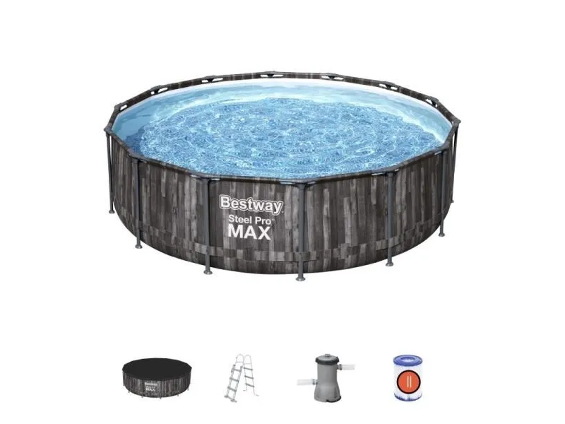 Bestway 5614Z, 13030 L, Indrammet pool, Voksen & barn, Stige, Træ, 47,4 kg