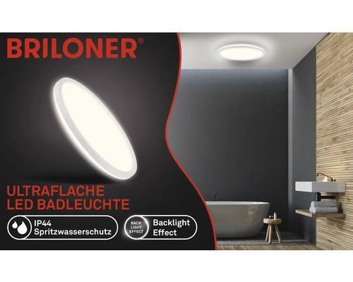 LED plafondlamp IP44 19W 2400 lm 4000 K HxØ 3,5x29 cm Slank wit + Backlight Effect