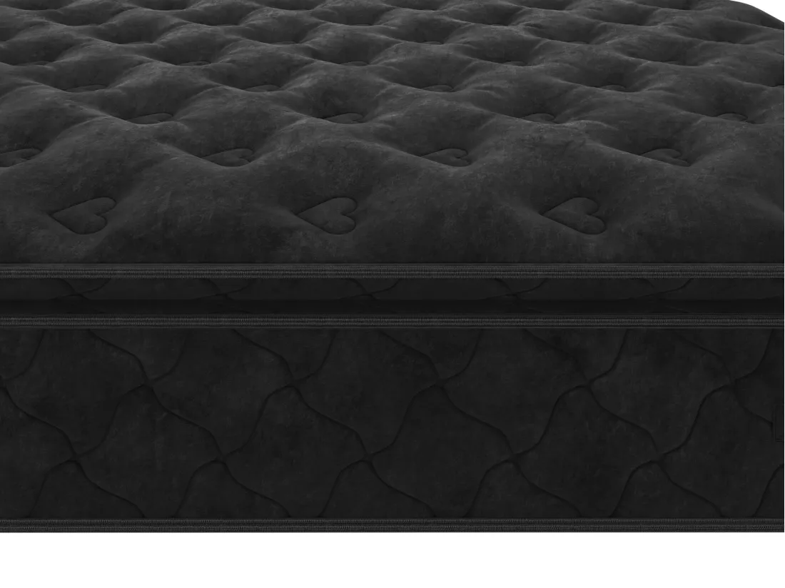 Ensemble 180 x 200 cm cadre à lattes + matelas ressorts ensachés surmatelas intégré ép.28cm - BLACK DREAM de YSMÉE