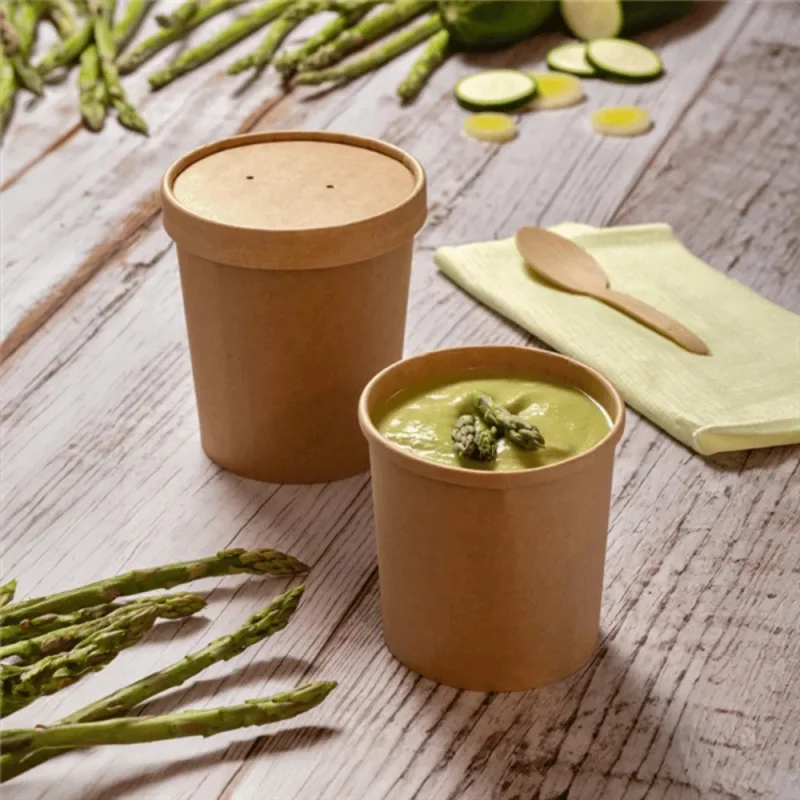 GDP - Pot à soupe kraft avec son couvercle 360ml X250