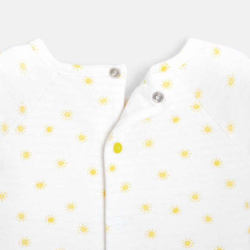 Combinaison effet 2 en 1 bébé garçon en coton bio blanc Absorba Blanc
