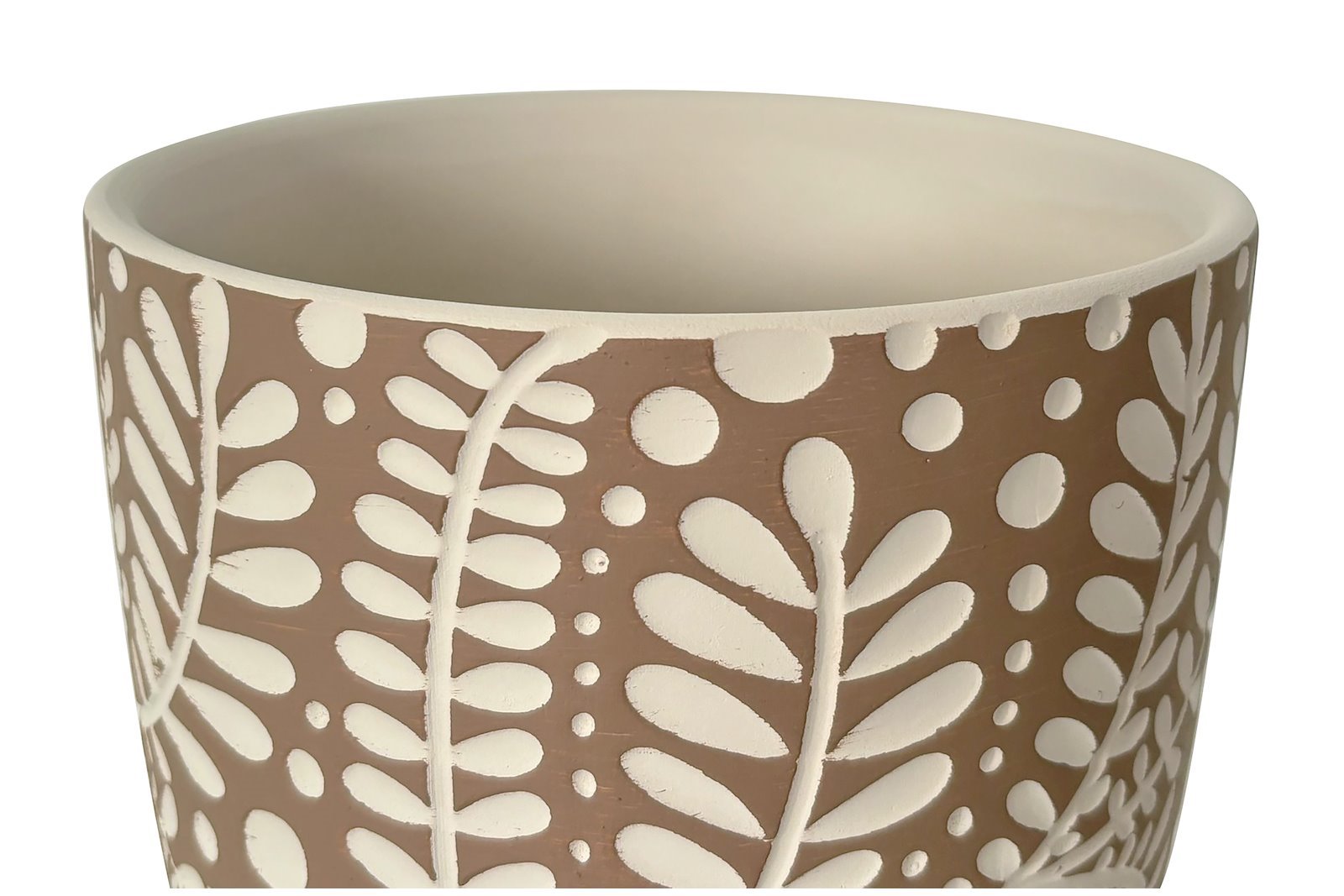 Clay blomsterpotte II Brun og hvit Ø13,8 H17,8 cm