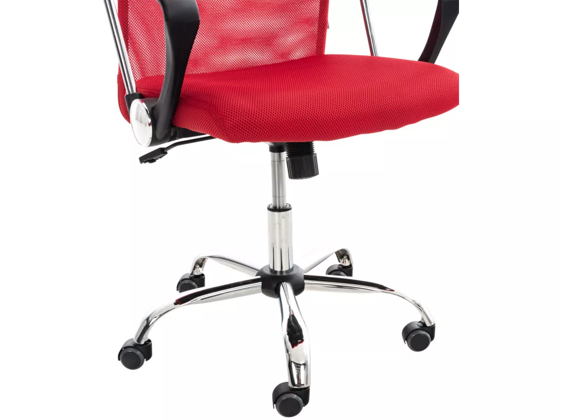 Chaise de bureau - Similicuir & Métal chromé - Rouge - Washington