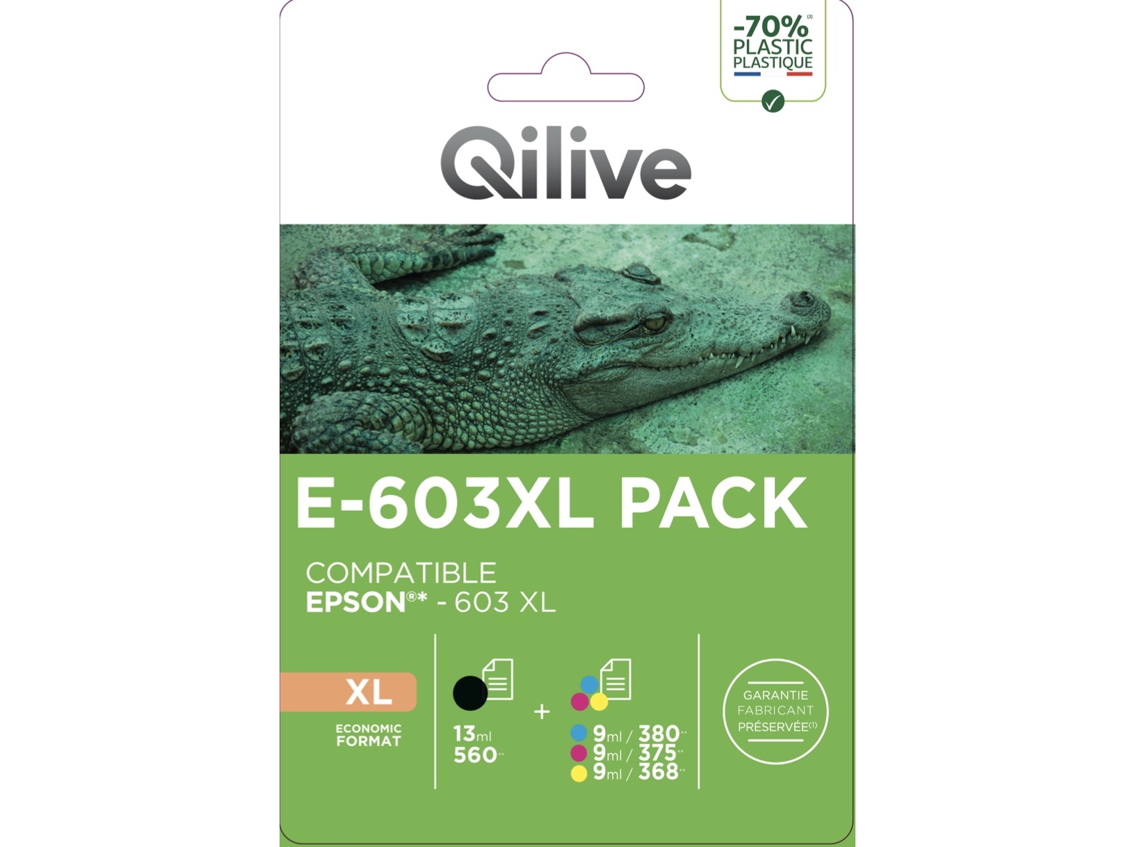 TINTEIRO QILIVE PACK XL EPSON E-603 PRETO COR