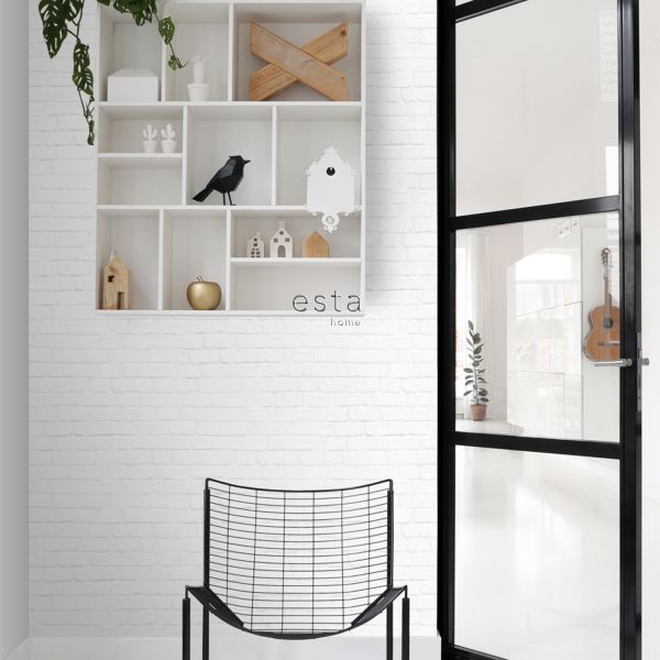 Estahome Bakstenen Behang I - 0,53 x 10,05 m - Grijs