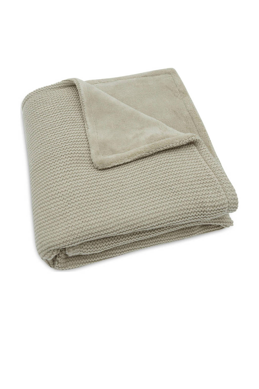 baby wiegdeken 75x100cm Basic Knit - Olive Green/Fleece