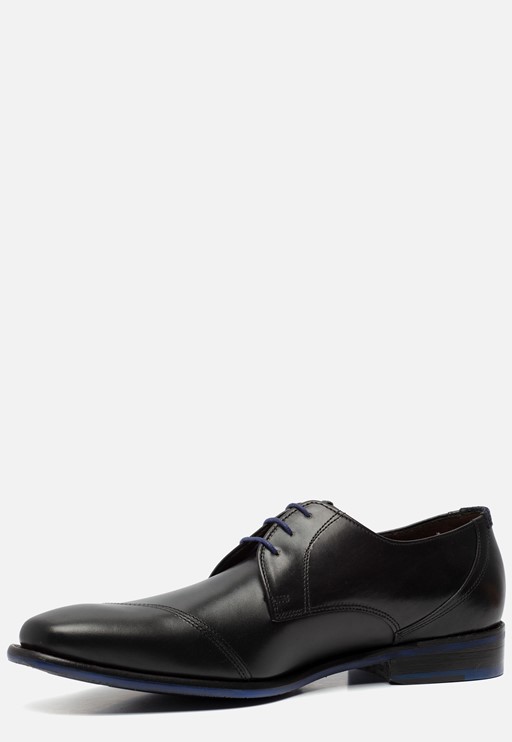 Floris van Bommel Veterschoenen zwart Leer 310307